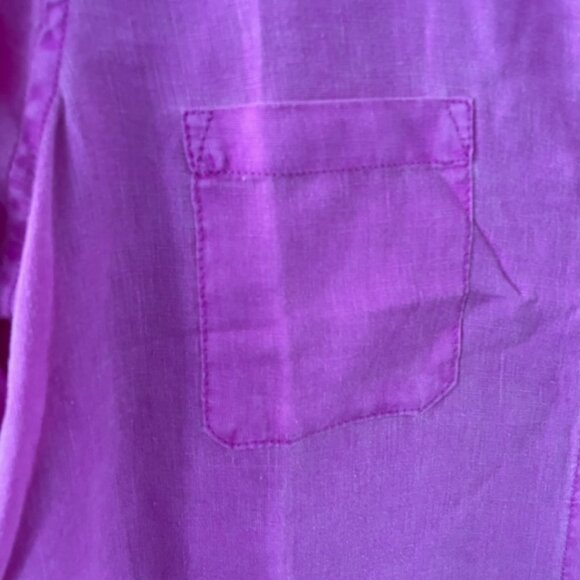 Sea View Linen Button Down Top Amethyst Shirt Pink Long Sleeve Lilly Pulitzer - Picture 3 of 3